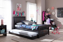 Load image into Gallery viewer, Baxton Studio Hevea Twin Size Dark Brown Solid Wood Platform Bed with Guest Trundle Bed