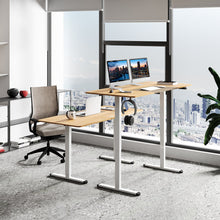 Load image into Gallery viewer, 55 Inch Electric Height Adjustable Office Desk with Hook-Beige