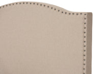 Load image into Gallery viewer, Baxton Studio Benjamin Modern and Contemporary Beige Linen Upholstered Twin Size Arched Bed with Nail Heads