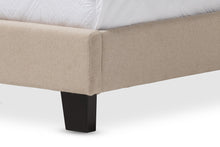 Load image into Gallery viewer, Baxton Studio Benjamin Modern and Contemporary Beige Linen Upholstered Twin Size Arched Bed with Nail Heads