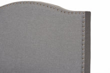Load image into Gallery viewer, Baxton Studio Benjamin Modern and Contemporary Grey Fabric Upholstered Twin Size Arched Bed with Nail Heads