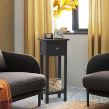 Load image into Gallery viewer, 2 Tier Slim Nightstand Bedside Table with Drawer Shelf-Black