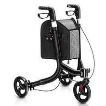 Load image into Gallery viewer, 3-Wheel Rolling Walker with Adjustable Handle-Black
