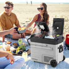 Load image into Gallery viewer, 61 Quart Portable Car Refrigerator with Retractable Pull Handle-Black
