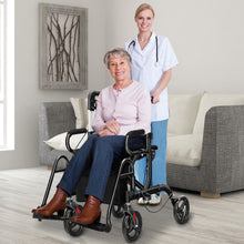 Load image into Gallery viewer, Folding Rollator Walker with 8-inch Wheels and Seat-Black