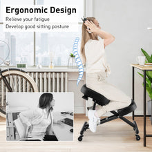 Load image into Gallery viewer, Adjustable Ergonomic Kneeling Chair with Upgraded Gas Spring Rod and Thick Foam Cushions-Black