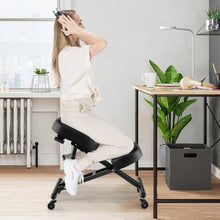 Load image into Gallery viewer, Adjustable Ergonomic Kneeling Chair with Upgraded Gas Spring Rod and Thick Foam Cushions-Black