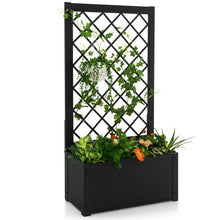 Load image into Gallery viewer, 49 Inch Metal Raised Garden Bed with Trellis-Black