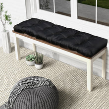 Load image into Gallery viewer, Indoor Outdoor Tufted Bench Cushion with Soft PP Cotton-Black