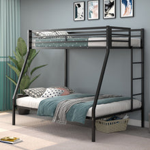 Load image into Gallery viewer, Twin-Over-Full Bunk Bed with Safety Rail and Ladder for Kids