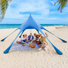 Load image into Gallery viewer, 20 x 20 Feet Beach Canopy Tent with UPF50+ Sun Protection and Shovel-Blue