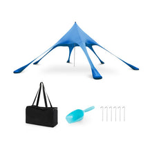 Load image into Gallery viewer, 20 x 20 Feet Beach Canopy Tent with UPF50+ Sun Protection and Shovel-Blue