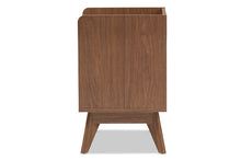 Load image into Gallery viewer, Baxton Studio Brighton Mid-Century Modern White and Walnut Wood 3-Drawer Storage Nightstand