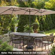 Load image into Gallery viewer, 15 Feet Double-Sized Patio Umbrella with Crank Handle and Vented Tops-Brown