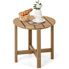 Load image into Gallery viewer, 18 Inch Round Weather-Resistant Adirondack Side Table-Brown