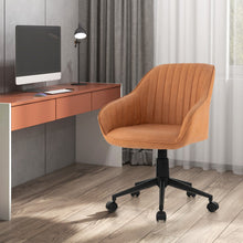 Load image into Gallery viewer, Modern Home Office Chair with Curved Backrest and Comfortable Armrests-Brown