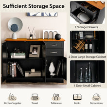 Load image into Gallery viewer, Buffet Storage Cabinet with 2-Door Cabinet and 2 Drawers-Black