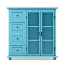 Load image into Gallery viewer, Buffet Sideboard Table Kitchen Storage Cabinet with Drawers and Doors-Blue