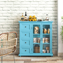 Load image into Gallery viewer, Buffet Sideboard Table Kitchen Storage Cabinet with Drawers and Doors-Blue