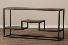 Load image into Gallery viewer, Baxton Studio Doreen Rustic Industrial Style Antique Black Textured Finished Metal Distressed Wood Console Table