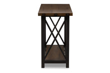 Load image into Gallery viewer, Baxton Studio Herzen Rustic Industrial Style Antique Black Textured Finished Metal Distressed Wood Occasional Console Table