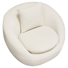 Load image into Gallery viewer, Celine Swivel Accent Chair in Light Cream Velvet w/ Brushed Gold Accent Band by Diamond Sofa
