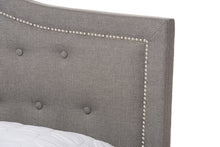 Load image into Gallery viewer, Baxton Studio Emerson Modern and Contemporary Light Grey Fabric Upholstered Queen Size Bed