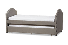 Load image into Gallery viewer, Baxton Studio Alessia Modern and Contemporary Grey Fabric Upholstered Daybed with Guest Trundle Bed