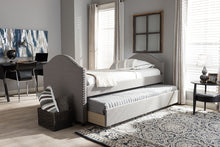 Load image into Gallery viewer, Baxton Studio Alessia Modern and Contemporary Grey Fabric Upholstered Daybed with Guest Trundle Bed