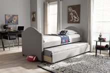 Load image into Gallery viewer, Baxton Studio Alessia Modern and Contemporary Grey Fabric Upholstered Daybed with Guest Trundle Bed