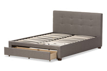 Load image into Gallery viewer, Baxton Studio Brandy Modern and Contemporary Grey Fabric Upholstered Queen Size Platform Bed with Storage Drawer
