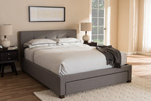 Load image into Gallery viewer, Baxton Studio Brandy Modern and Contemporary Grey Fabric Upholstered Queen Size Platform Bed with Storage Drawer