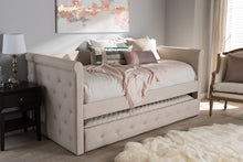 Load image into Gallery viewer, Baxton Studio Alena Modern and Contemporary Light Beige Fabric Daybed with Trundle