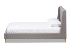Load image into Gallery viewer, Baxton Studio Adelaide Retro Modern Light Grey Fabric Upholstered King Size Platform Bed