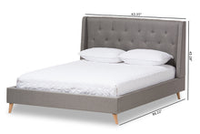 Load image into Gallery viewer, Baxton Studio Adelaide Retro Modern Light Grey Fabric Upholstered King Size Platform Bed