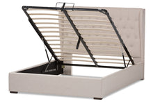 Load image into Gallery viewer, Baxton Studio Taylor Modern and Contemporary Light Beige Fabric Queen Size Gas-Lift Platform Bed