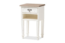 Load image into Gallery viewer, Baxton Studio Dauphine Provincial Style Weathered Oak and White Wash Distressed Finish Wood Nightstand