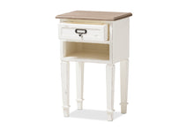 Load image into Gallery viewer, Baxton Studio Dauphine Provincial Style Weathered Oak and White Wash Distressed Finish Wood Nightstand