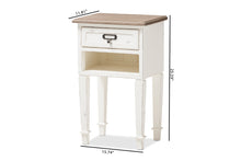 Load image into Gallery viewer, Baxton Studio Dauphine Provincial Style Weathered Oak and White Wash Distressed Finish Wood Nightstand