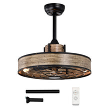 Load image into Gallery viewer, 20 Inch Caged Ceiling Fan with Light and 3 Wind Speeds-Coffee