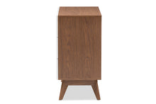 Load image into Gallery viewer, Baxton Studio Calypso Mid-Century Modern White and Walnut Wood 3-Drawer Storage Chest