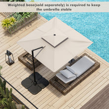 Load image into Gallery viewer, Patio 9.5FT Square Cantilever Offset Umbrella with 360°Rotation-Beige
