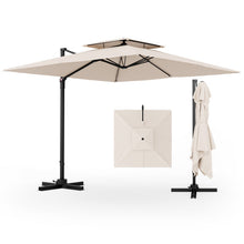 Load image into Gallery viewer, Patio 9.5FT Square Cantilever Offset Umbrella with 360°Rotation-Beige
