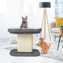 Load image into Gallery viewer, Modern Cat Tree Tower with Large Plush Perch and Sisal Scratching Plate-Beige