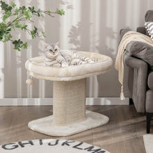 Load image into Gallery viewer, Modern Cat Tree Tower with Large Plush Perch and Sisal Scratching Plate-Beige