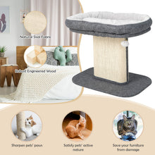 Load image into Gallery viewer, Modern Cat Tree Tower with Large Plush Perch and Sisal Scratching Plate-Beige