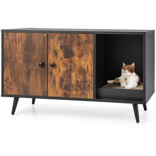 Load image into Gallery viewer, Cat Litter Box Enclosure with Double Door Cabinet