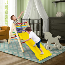 Load image into Gallery viewer, 3-in-1 Wooden Climbing Triangle Set Triangle Climber with Ramp-Multicolor