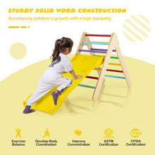 Load image into Gallery viewer, 3-in-1 Wooden Climbing Triangle Set Triangle Climber with Ramp-Multicolor