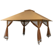 Load image into Gallery viewer, 13 x 13 Feet Pop-up Instant Canopy Tent with Mesh Sidewall-Coffee